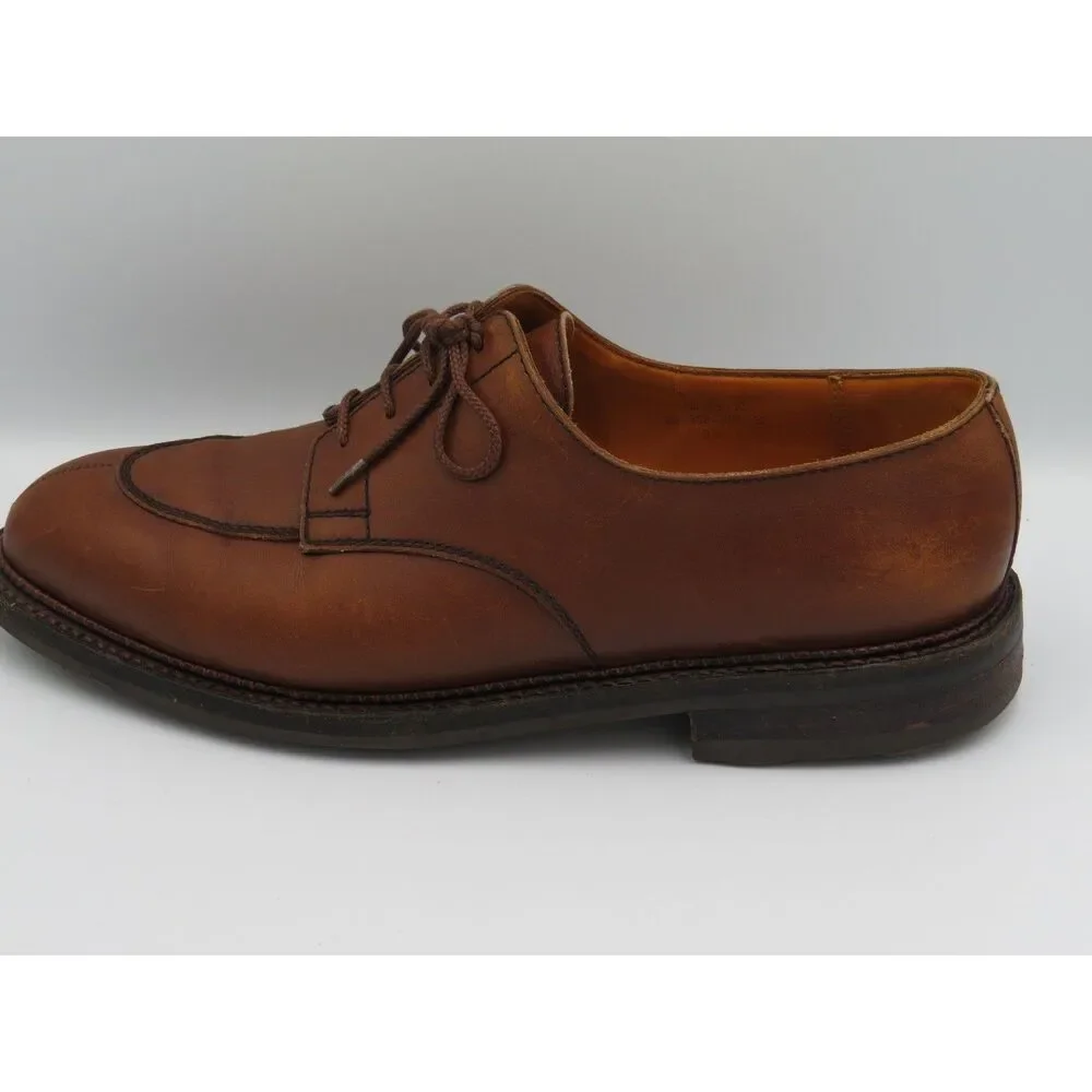 vintage J.M. Weston Brown Split Toe Derby Mens 9D French Leather Old Money